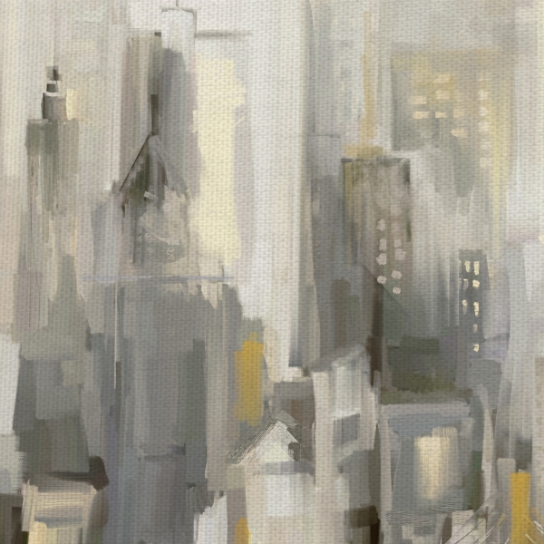 Large City Lights Canvas Art Print