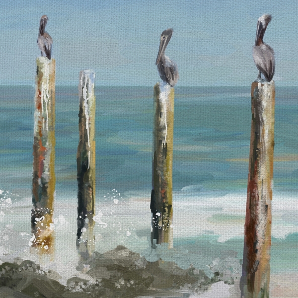 Perched By The Sea Canvas Art Print