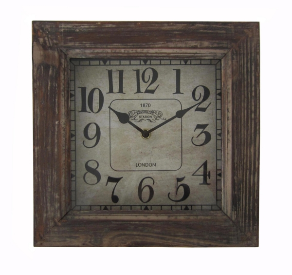 Wooden Aged Finish Square Wall Clock Kirklands Home
