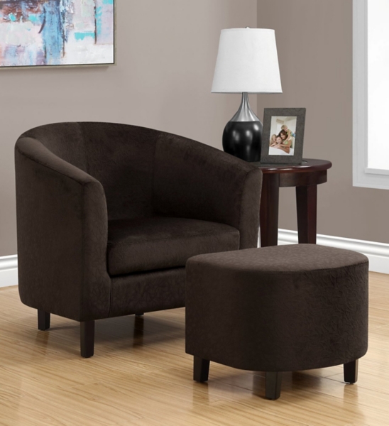 Brown Floral Velvet Accent Chair With Ottoman Kirklands