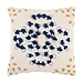 Blue and Gold Floral Fringe Pillow