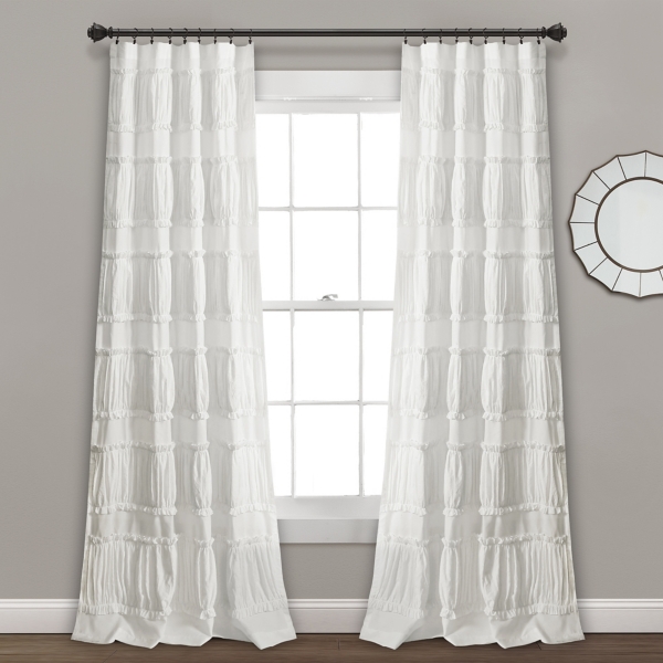 White ruffle curtains discount