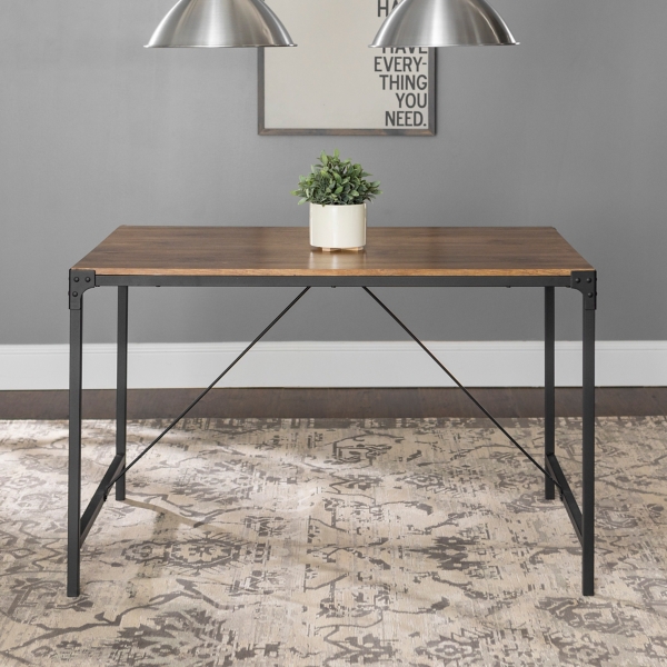 Angled Iron and Barnwood Dining Table Kirklands Home