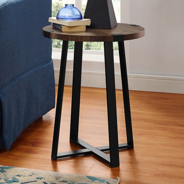 Rustic round clearance accent table