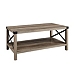 Gray Wash Industrial X-Frame Coffee Table