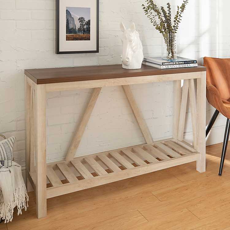 Walnut And Whitewash A Frame Console, How To Make Console Table At Home