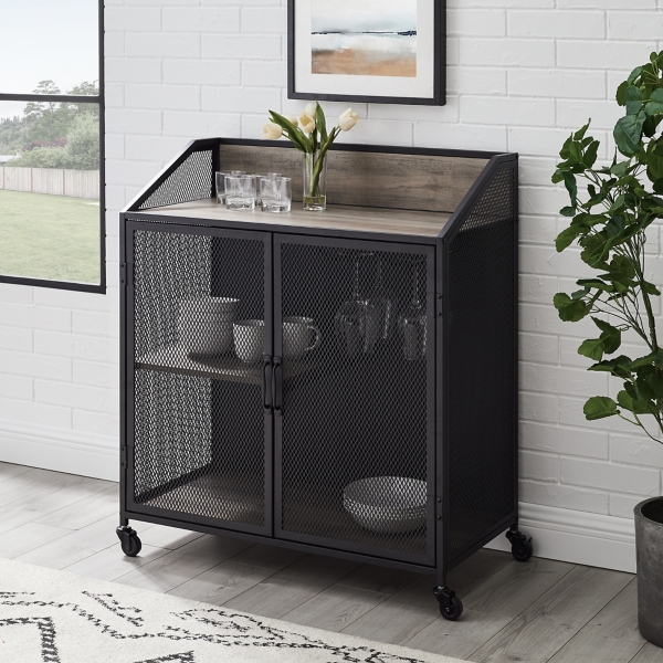 Urban Mesh Door Rolling Gray Bar Kirklands Home