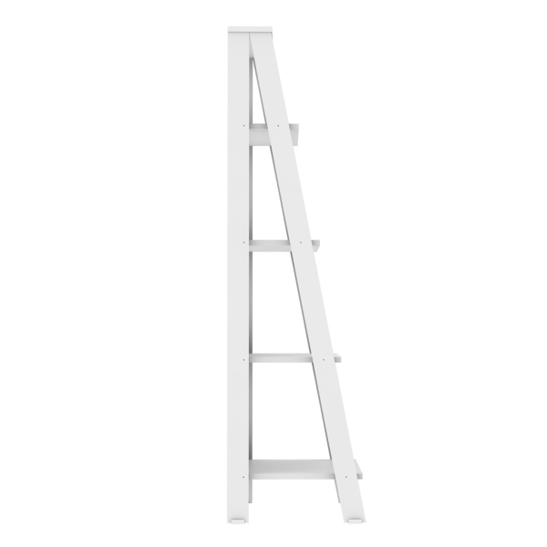 White 4-Tier Ladder Bookshelf