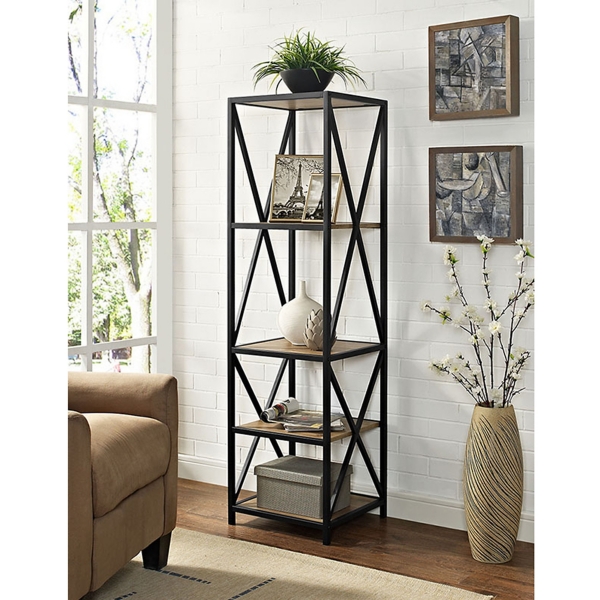 Tall XFrame Metal and Barnwood Bookshelf Kirklands Home