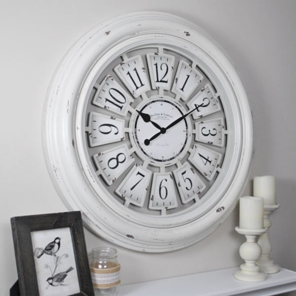 Ivory Farmhouse Plaques Wall Clock Kirklands Home   195682 1