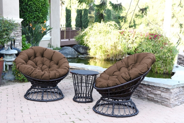 Espresso Wicker Swivel Brown Cushions Patio Set Kirklands Home