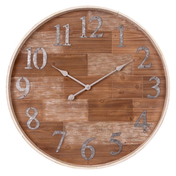 Rustic Wooden Shiplap Barrel Wall Clock Kirklands Home