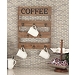 Coffee Metal and Wood Plank Wall Hooks
