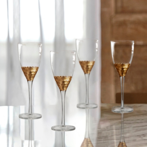 Gold Daphne Wine Glasses, Set of 4 Kirklands Home