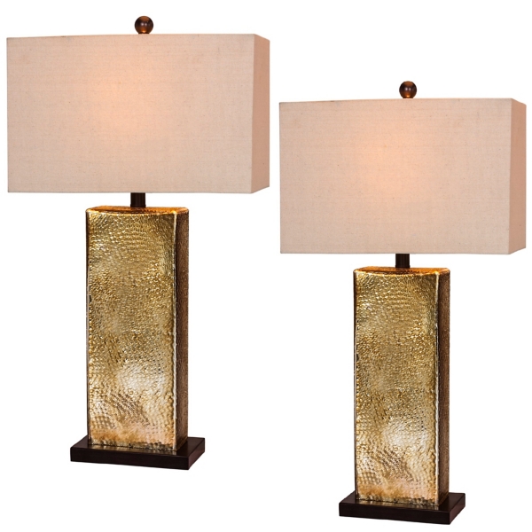 bronze hammered table lamp