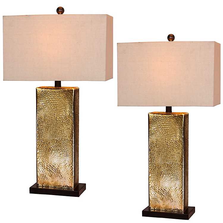 Hammered Bronze Mercury Table Lamps, Hammered Bronze Table Lamps
