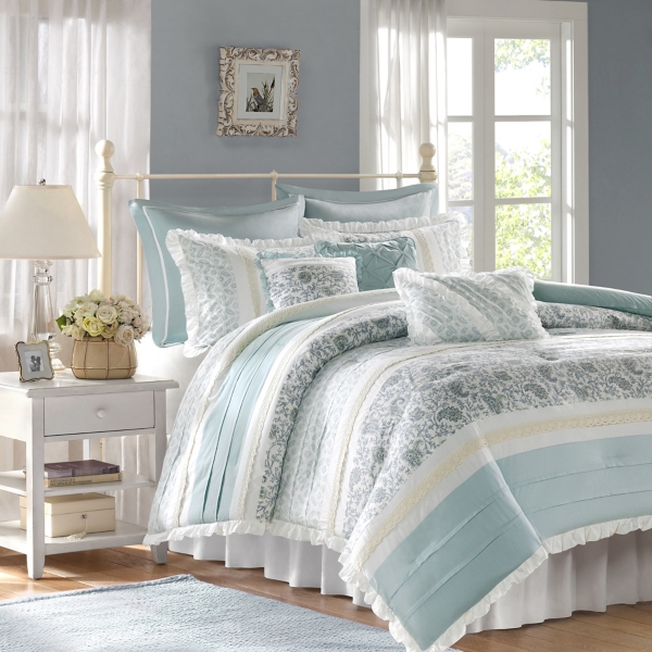 Blue Valerie 9 pc. Queen Comforter Set | Kirklands