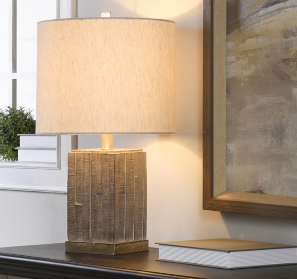 Distressed Gray Tiled Table Lamp Kirklands