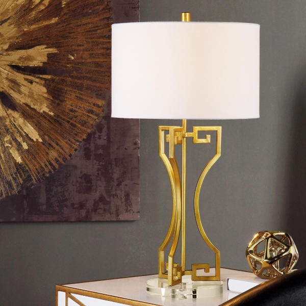 greek key table lamp