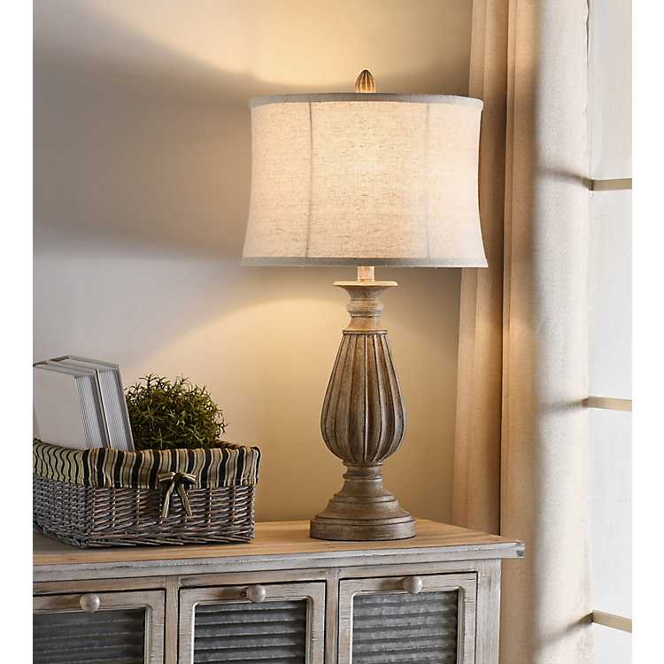 Distressed Brown Spindle Table Lamp, Kirklands Distressed Table Lamps