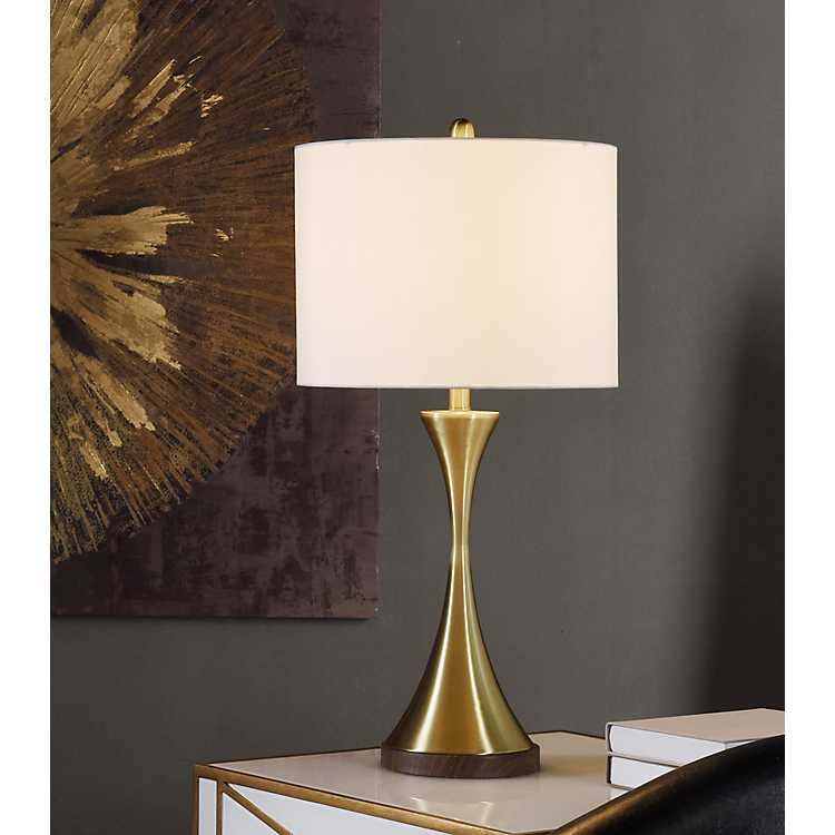 Brushed Brass Table Lamp Kirklands, Brass Table Lamp Modern