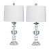 Antique Blue Candlestick Table Lamps, Set of 2