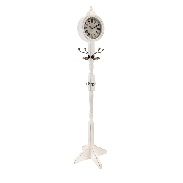 White Floor Clock Coat Rack Kirklands Home