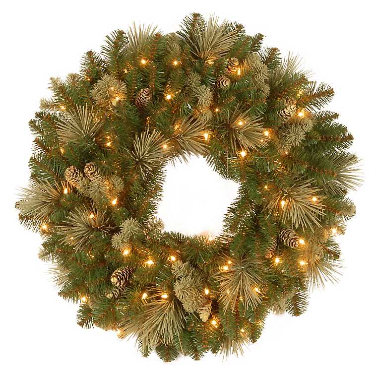 pre lit wreath battery operated