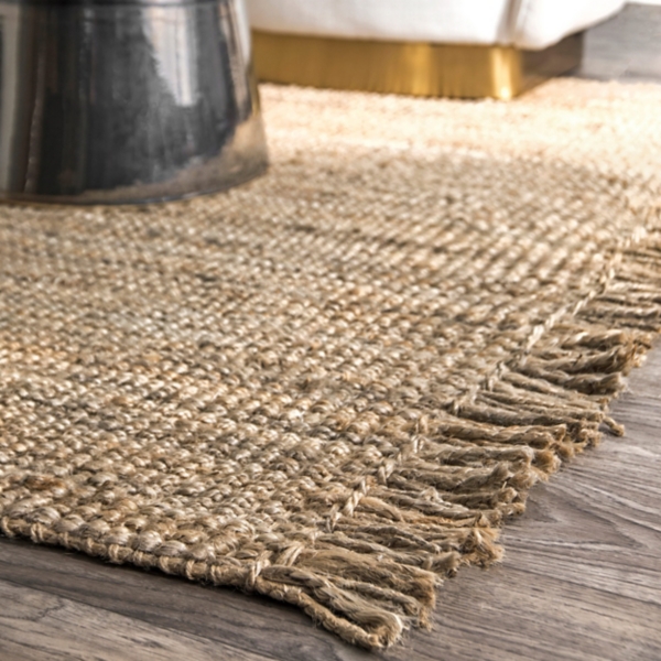 Hand Woven Chunky Loop Natural Jute Area Rug