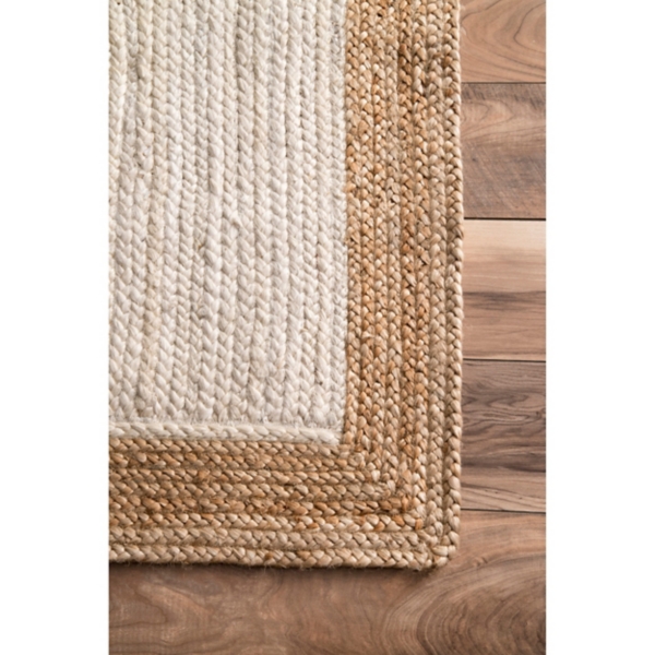 White Eugene Woven Area Rug, 8x10