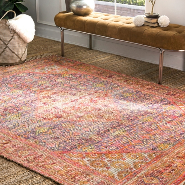 Orange Boho Nadie Tassel Area Rug 8x10 Kirklands