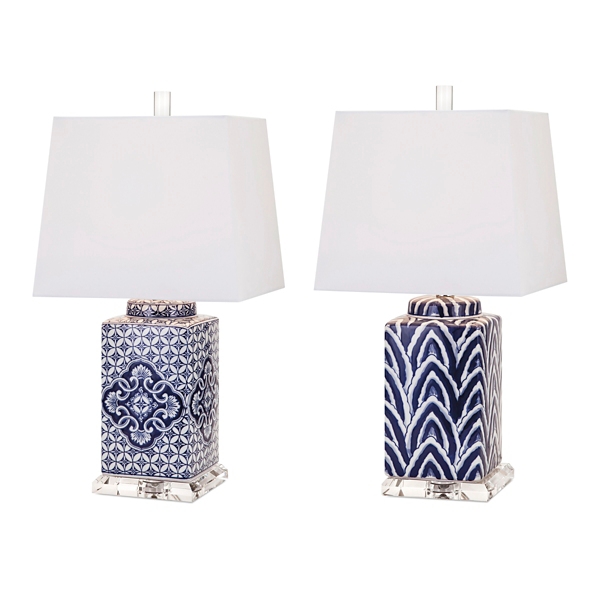 blue table lamps set of 2