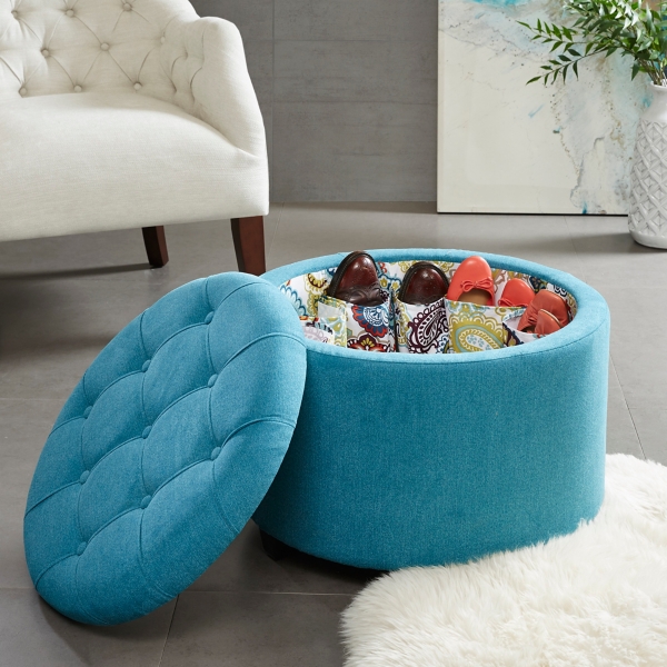 Turquoise ottoman on sale