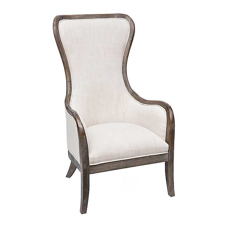 Cream High Wing Back Accent Chair, Tall Accent Chairs