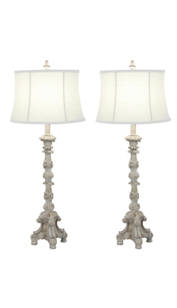 Duval French Crystal Candlestick Table Lamp 6T439 Lamps