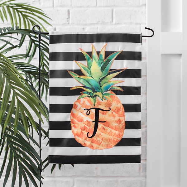 Striped Monogram F Pineapple Flag Set Kirklands Home