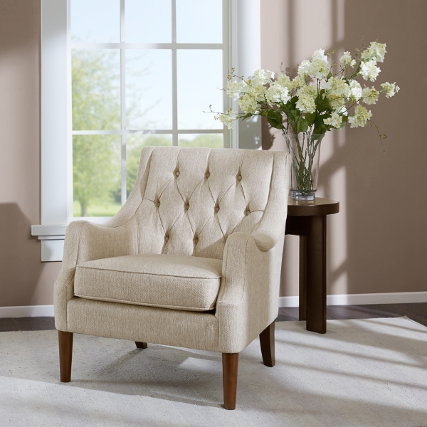 Elle Tufted Cream Accent Chair Kirklands Home