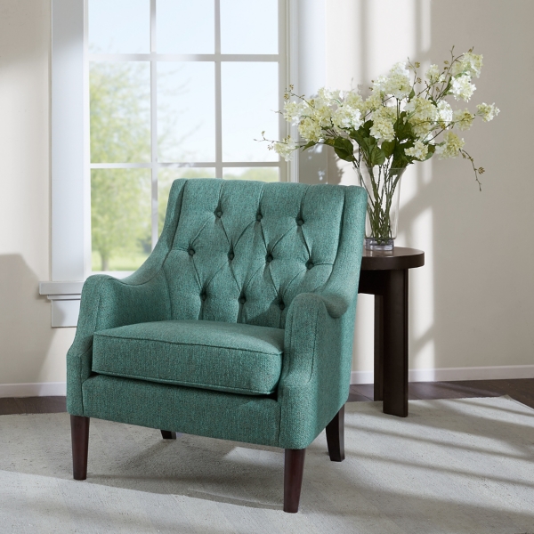 Teal accent chairs on sale in living room