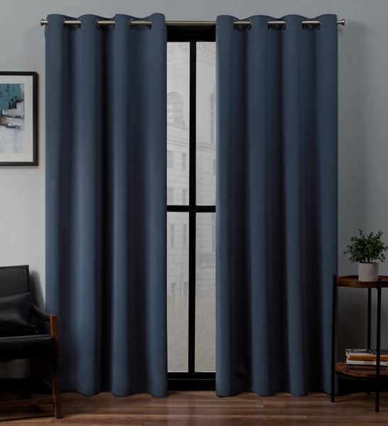 indigo curtain panel
