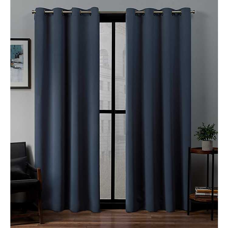 indigo curtain panel