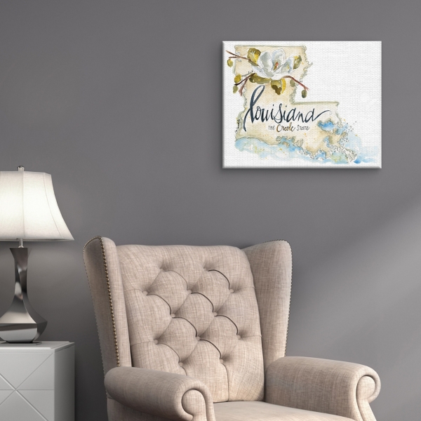 Louisiana Outline Canvas Art Print Kirklands