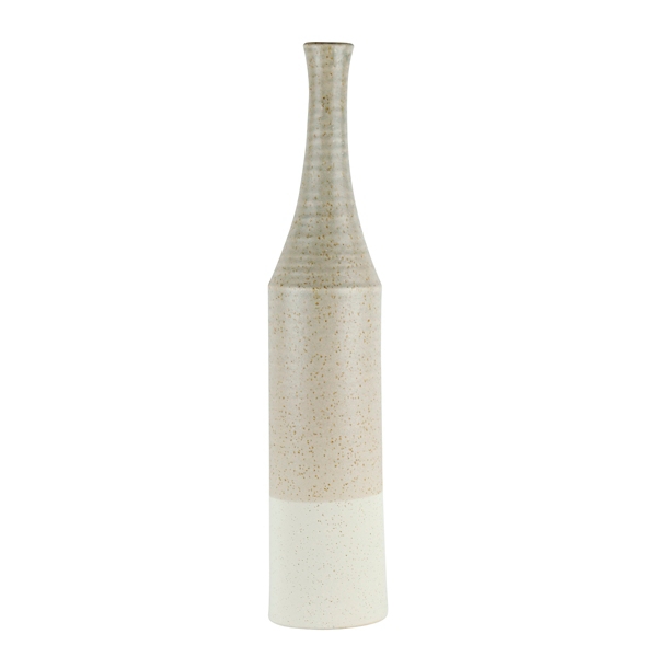 Beige Long Neck Ceramic Bottle Vase Kirklands Home