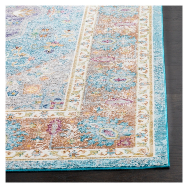 Blue Creme Arkin Transitional Area Rug, 8x10