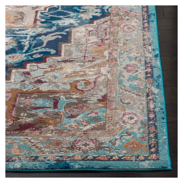 Blue and Tan Arkin Transitional Area Rug, 8x10