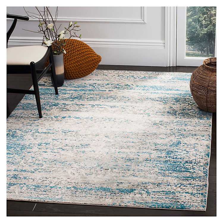 Blue Abstract Arkin Transitional Area, Transitional Area Rugs 8 X 10