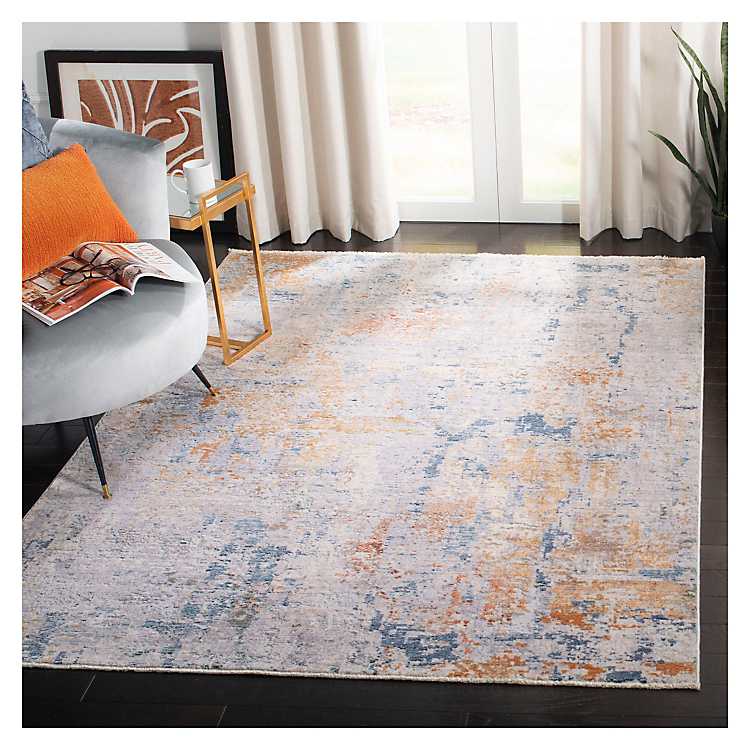 Rust And Blue Winsett Transitional Area, Blue Transitional Area Rugs