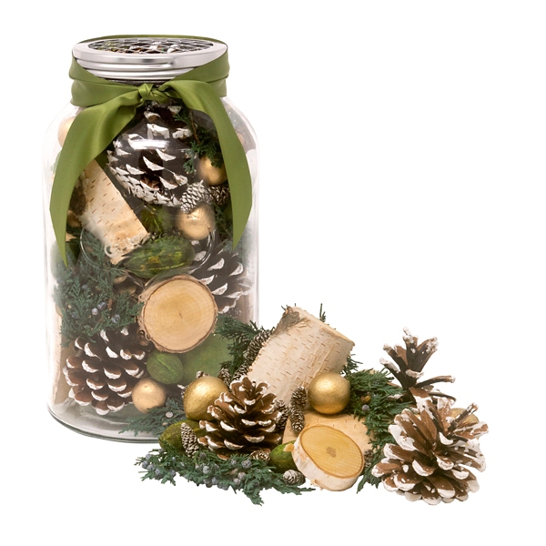 Christmas Potpourri Mason Jar with Green Ribbon Kirklands Home