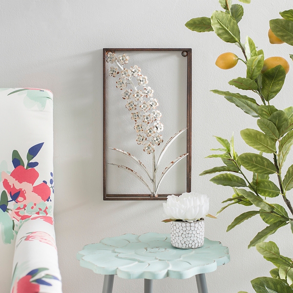 Delicate Floral Metal Wall Plaque | Kirklands Home