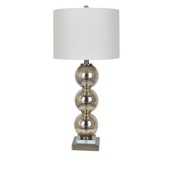 stacked mercury glass table lamp