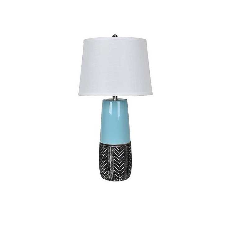 Blue And Brown Chevron Table Lamp, Brown Blue End Table Lamps